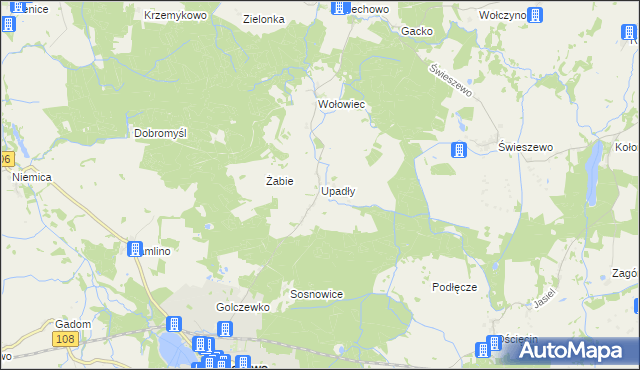 mapa Upadły, Upadły na mapie Targeo