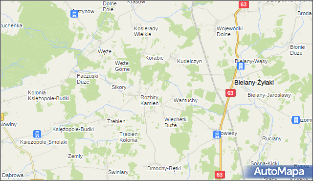 mapa Urbanki gmina Bielany, Urbanki gmina Bielany na mapie Targeo