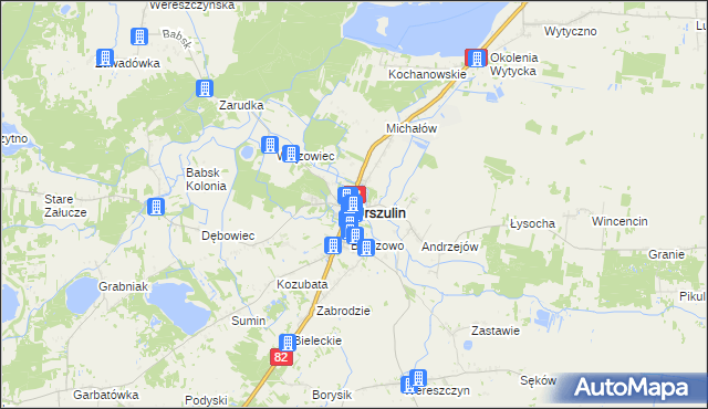 mapa Urszulin powiat włodawski, Urszulin powiat włodawski na mapie Targeo