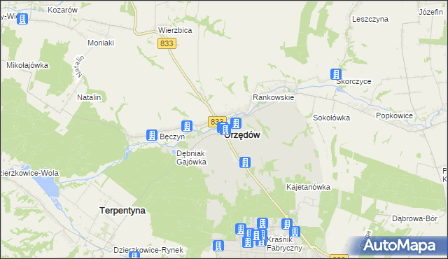 mapa Urzędów, Urzędów na mapie Targeo