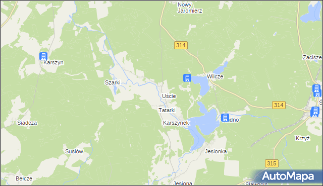 mapa Uście, Uście na mapie Targeo