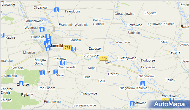 mapa Waganowice, Waganowice na mapie Targeo