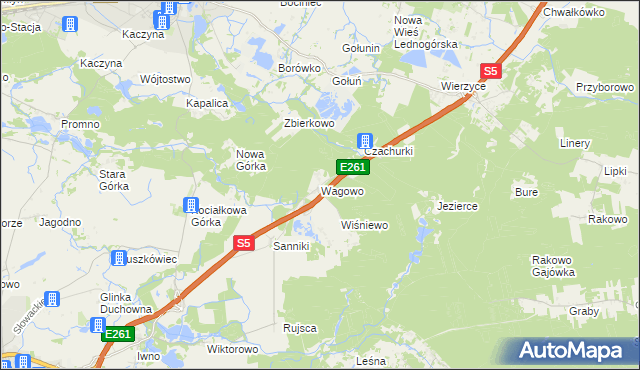 mapa Wagowo, Wagowo na mapie Targeo