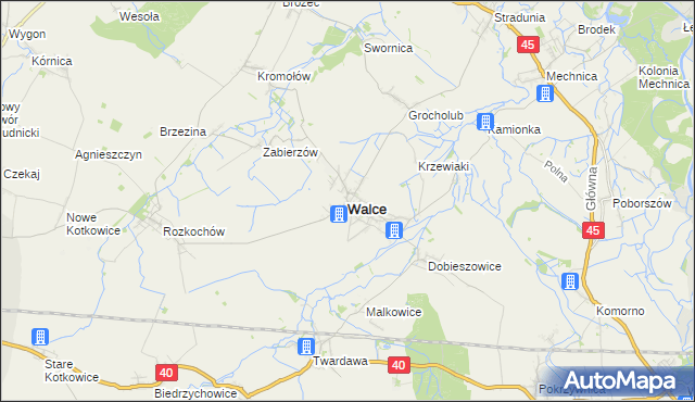 mapa Walce, Walce na mapie Targeo