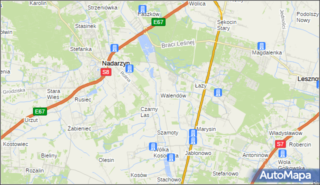 mapa Walendów, Walendów na mapie Targeo