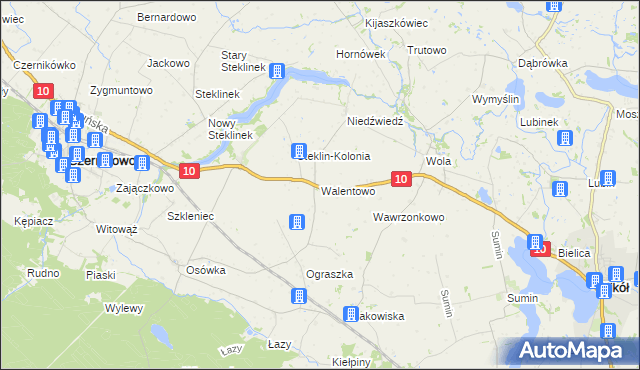 mapa Walentowo gmina Kikół, Walentowo gmina Kikół na mapie Targeo