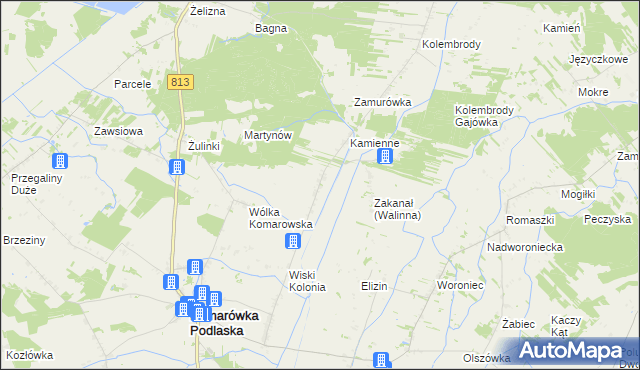 mapa Walinna, Walinna na mapie Targeo