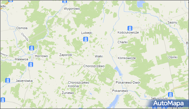 mapa Wałki gmina Milejczyce, Wałki gmina Milejczyce na mapie Targeo