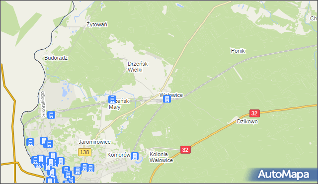 mapa Wałowice gmina Gubin, Wałowice gmina Gubin na mapie Targeo