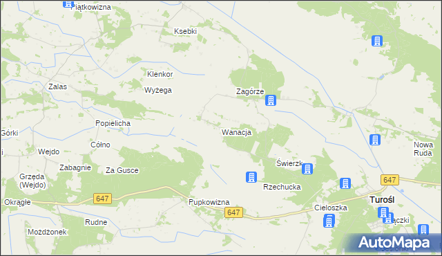 mapa Wanacja, Wanacja na mapie Targeo