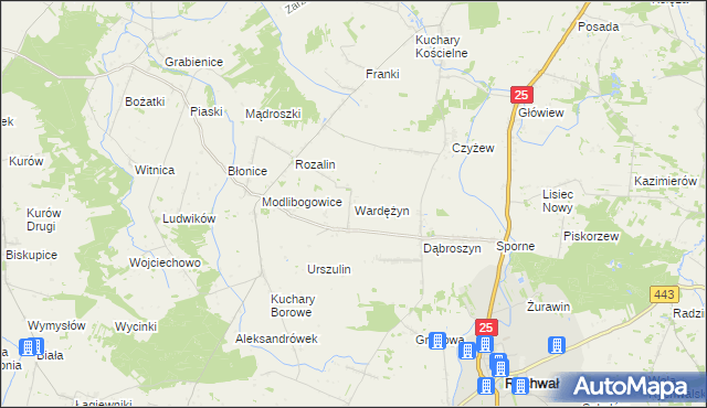 mapa Wardężyn, Wardężyn na mapie Targeo