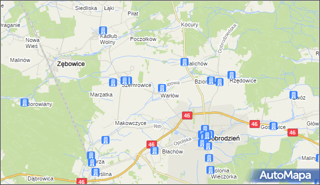 mapa Warłów, Warłów na mapie Targeo