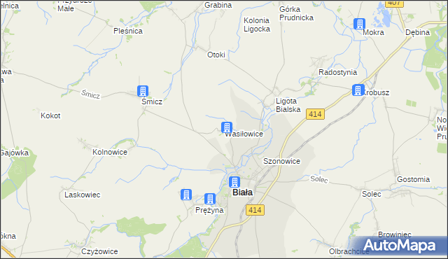 mapa Wasiłowice, Wasiłowice na mapie Targeo