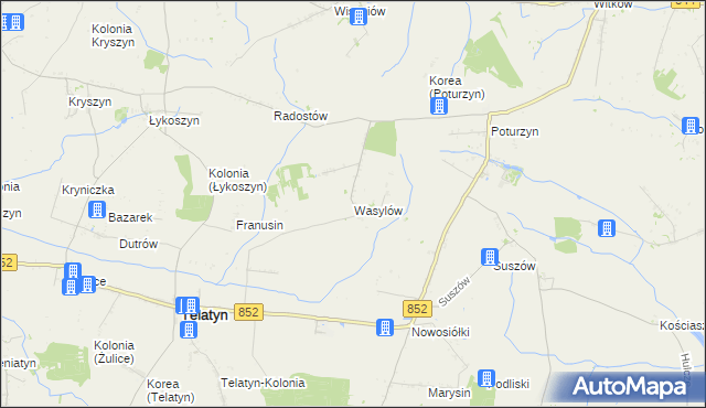 mapa Wasylów gmina Telatyn, Wasylów gmina Telatyn na mapie Targeo