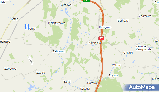 mapa Ważyny, Ważyny na mapie Targeo