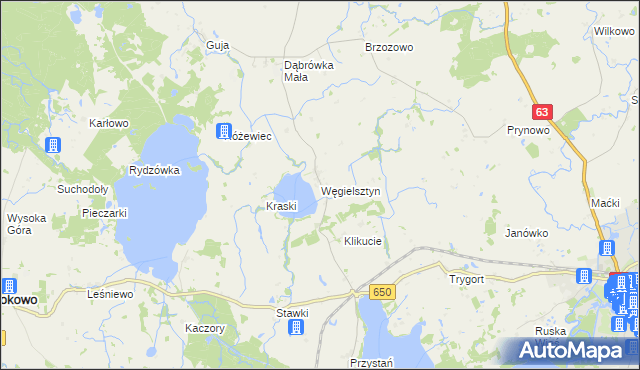 mapa Węgielsztyn, Węgielsztyn na mapie Targeo