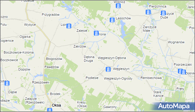 mapa Węgleszyn-Dębina, Węgleszyn-Dębina na mapie Targeo