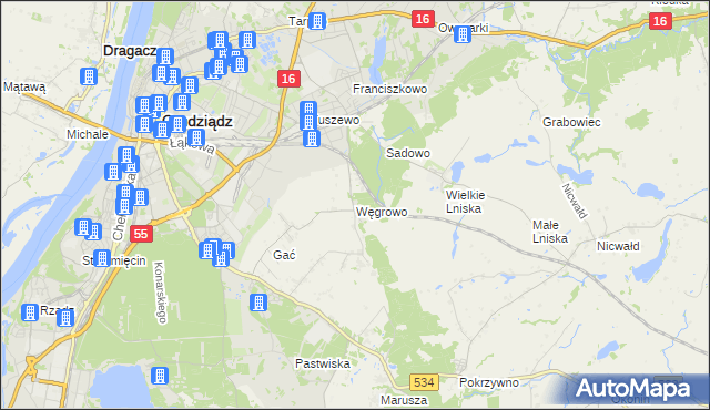 mapa Węgrowo, Węgrowo na mapie Targeo