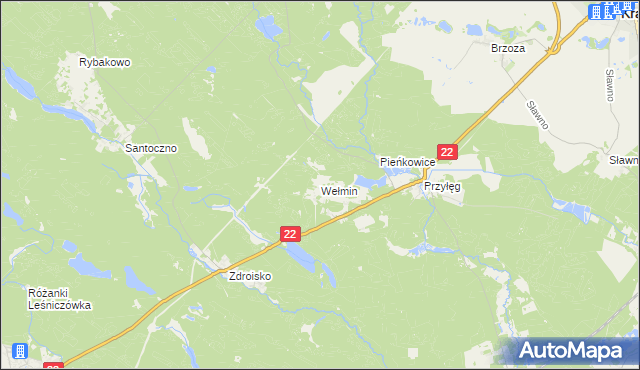 mapa Wełmin, Wełmin na mapie Targeo