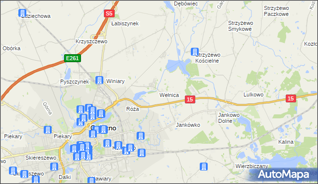 mapa Wełnica gmina Gniezno, Wełnica gmina Gniezno na mapie Targeo