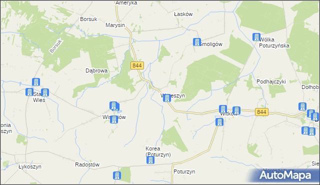 mapa Wereszyn, Wereszyn na mapie Targeo
