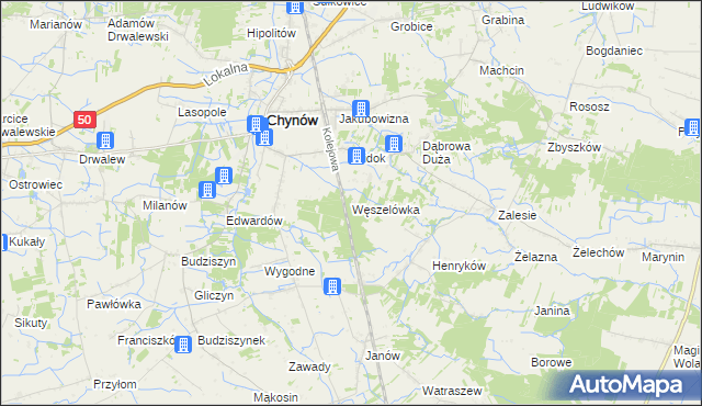 mapa Węszelówka, Węszelówka na mapie Targeo