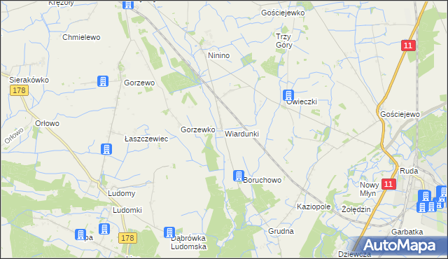 mapa Wiardunki, Wiardunki na mapie Targeo