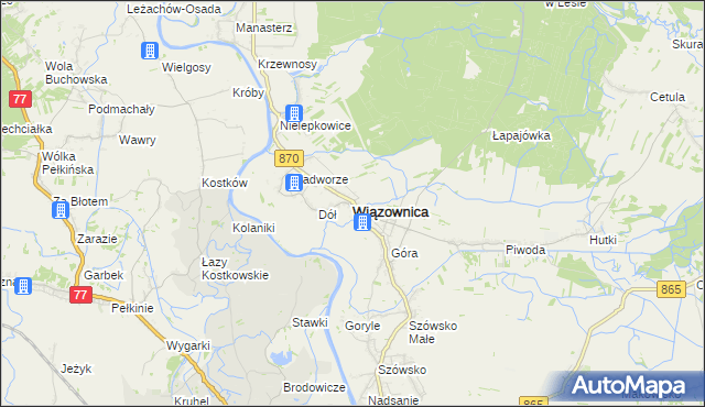 mapa Wiązownica powiat jarosławski, Wiązownica powiat jarosławski na mapie Targeo