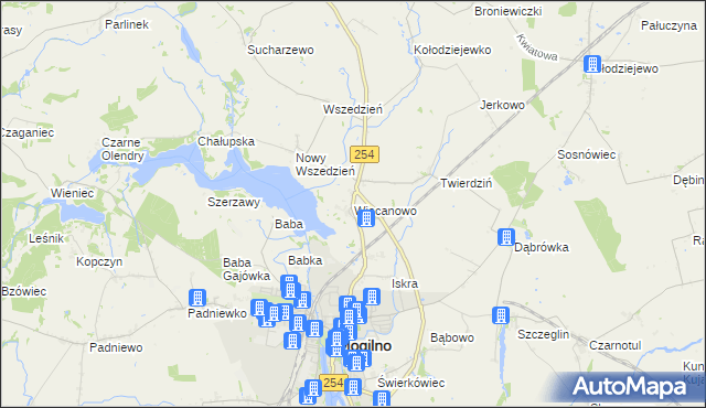 mapa Wiecanowo, Wiecanowo na mapie Targeo
