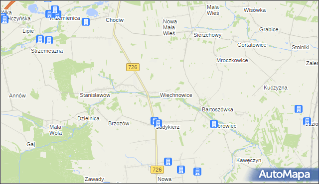 mapa Wiechnowice, Wiechnowice na mapie Targeo