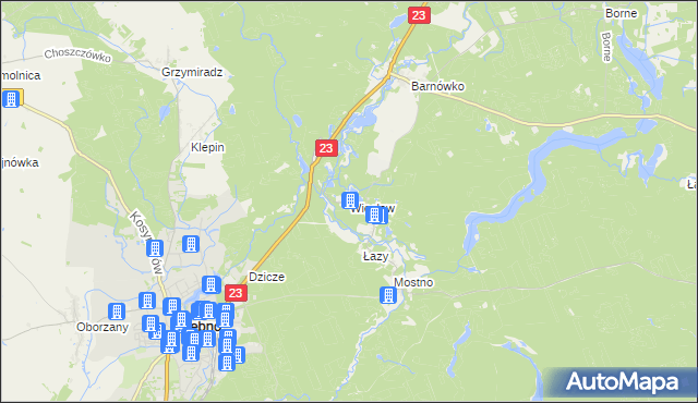 mapa Więcław gmina Dębno, Więcław gmina Dębno na mapie Targeo