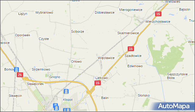 mapa Więcławice gmina Gniewkowo, Więcławice gmina Gniewkowo na mapie Targeo