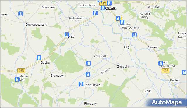 mapa Wieczyn, Wieczyn na mapie Targeo