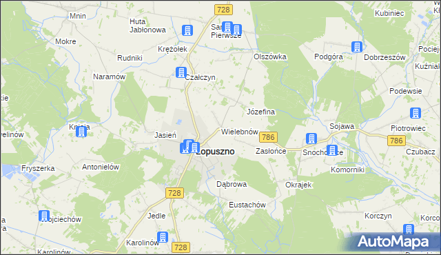 mapa Wielebnów, Wielebnów na mapie Targeo