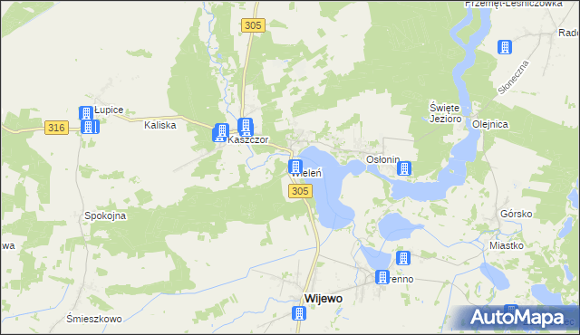 mapa Wieleń gmina Przemęt, Wieleń gmina Przemęt na mapie Targeo