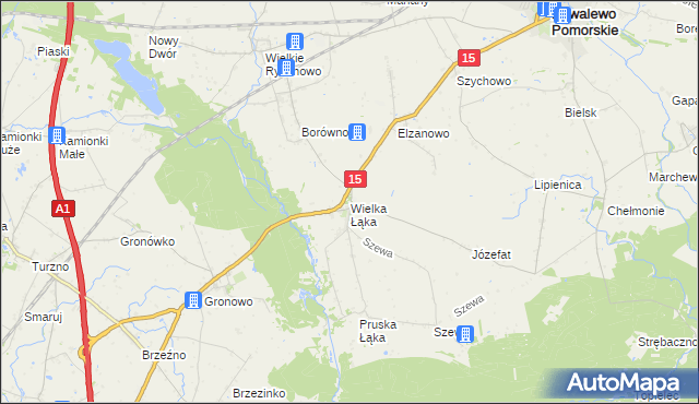 mapa Wielka Łąka, Wielka Łąka na mapie Targeo