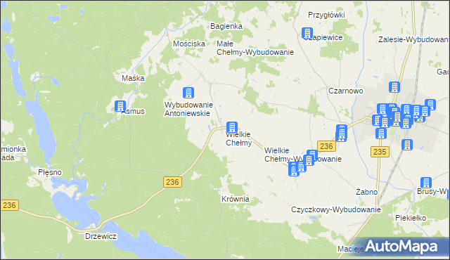mapa Wielkie Chełmy, Wielkie Chełmy na mapie Targeo