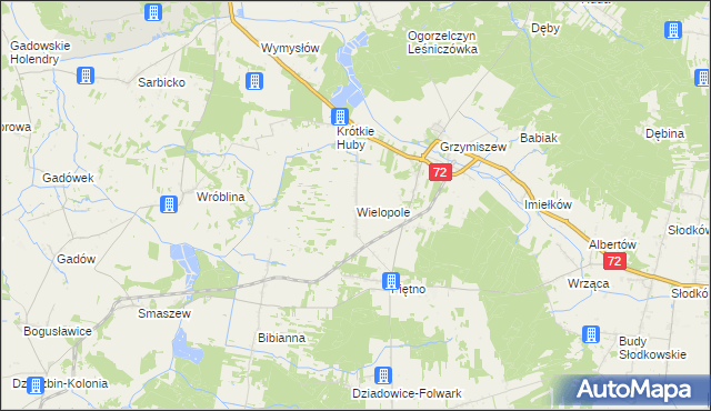 mapa Wielopole gmina Tuliszków, Wielopole gmina Tuliszków na mapie Targeo