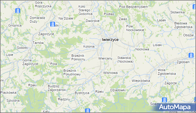 mapa Wiercany, Wiercany na mapie Targeo