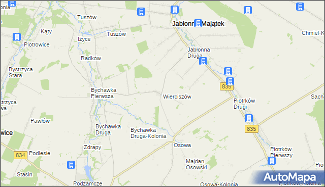 mapa Wierciszów, Wierciszów na mapie Targeo