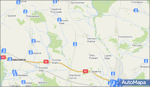 mapa Wierzbica Dolna gmina Wołczyn, Wierzbica Dolna gmina Wołczyn na mapie Targeo