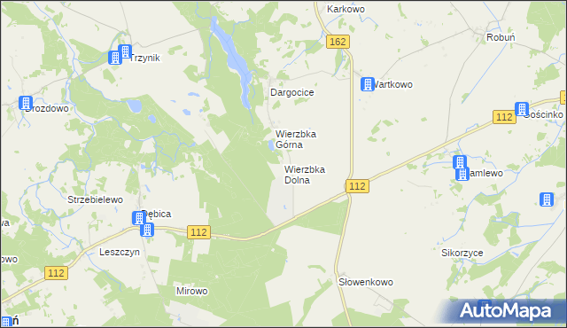 mapa Wierzbka Dolna, Wierzbka Dolna na mapie Targeo