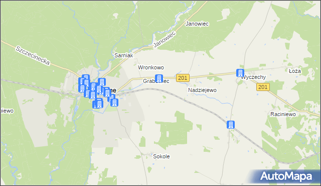 mapa Wierzbnik gmina Czarne, Wierzbnik gmina Czarne na mapie Targeo