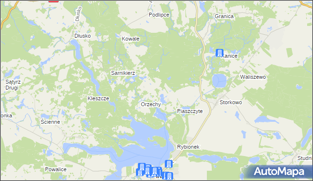 mapa Wierzchucice gmina Ińsko, Wierzchucice gmina Ińsko na mapie Targeo
