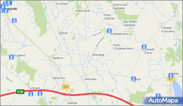 mapa Wierzeja, Wierzeja na mapie Targeo