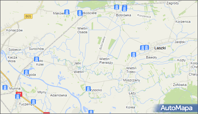 mapa Wietlin Pierwszy, Wietlin Pierwszy na mapie Targeo