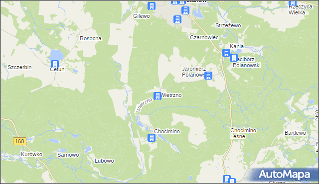 mapa Wietrzno gmina Polanów, Wietrzno gmina Polanów na mapie Targeo