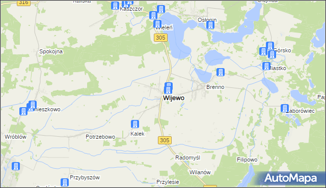 mapa Wijewo, Wijewo na mapie Targeo