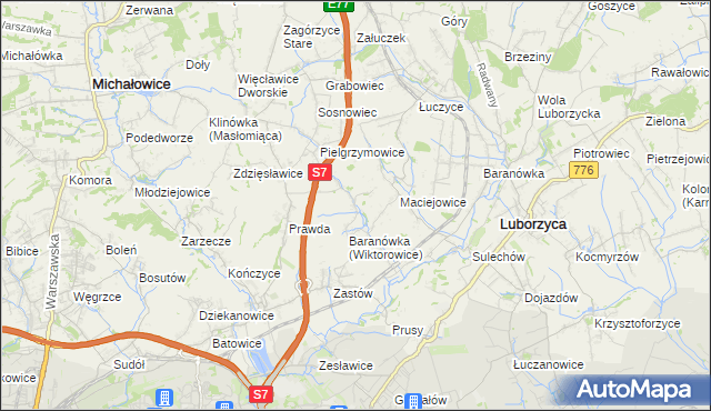 mapa Wiktorowice, Wiktorowice na mapie Targeo