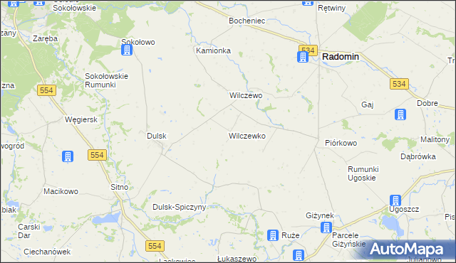 mapa Wilczewko, Wilczewko na mapie Targeo